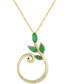 Фото #1 товара Macy's emerald (5/8 ct. t.w.) & Diamond (1/20 ct. t.w.) 18" Pendant Necklace in 14k Gold