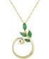 ფოტო #1 პროდუქტის Emerald (5/8 ct. t.w.) & Diamond (1/20 ct. t.w.) 18" Pendant Necklace in 14k Gold