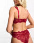 Фото #12 товара ASOS DESIGN Fuller Bust Sienna lace balcony bra with frill in red