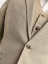 ASOS DESIGN Wedding – Anzugjacke aus Leinenmix in Braun mit engem Schnitt und sehr feiner Struktur