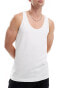 ASOS DESIGN 3 pack vest with scoop neck in grey marl, navy and white