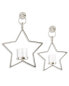 Фото #1 товара K&K Interiors Set Of 2 Metal Star Hurricane Candleholders Silver