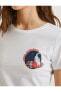 Kadın Kisa Kollu Baskili Pamuklu T-Shirt
