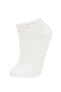 Kadın 5'li Pamuklu Patik Çorap W9157azns