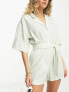 Rhythm maisy check vacay romper in sage