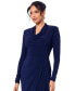 Women's Cowlneck Draped Long-Sleeve Gown