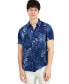 Фото #1 товара Men's Tropical-Print Short-Sleeve Button-Down Shirt