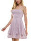 ფოტო #3 პროდუქტის Juniors' Straight-Neck Sleeveless Fit & Flare Dress