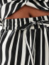 Фото #3 товара ONLY Petite wide leg trouser co-ord in black and white stripe