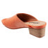 Softwalk Parker S2003-840 Womens Orange Leather Slip On Heeled Sandals Shoes