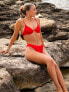 South Beach X Miss Molly crinkle high leg bikini bottom in burnt orange