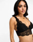 Фото #2 товара ASOS DESIGN Sienna lace longline padded bralette in black