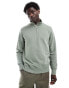 GANT shield logo embroid half zip sweatshirt in mid green