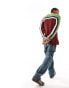 Reclaimed Vintage zip up knitted jumper in motar stripe