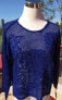 Фото #1 товара Свитер INC International Concepts женский укороченный с вышивкой синий L
