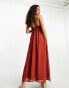 Фото #3 товара Vero Moda Petite lace insert cami maxi dress in red