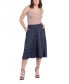 Women's Elastic Waistband Pocket Midi Skirt