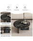 Фото #9 товара Black MDF Circular Coffee Table, 31.4 Inch, Modern Design for Small Spaces