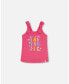 ფოტო #1 პროდუქტის Girl Organic Cotton Tank Top With Print Candy Pink - Child