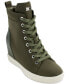 Фото #6 товара Women's Calz Lace-Up Hidden-Wedge High-Top Sneakers