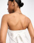 Фото #6 товара Pieces Bride To Be satin bandeau mini dress with bow back detail in white