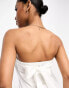 Фото #3 товара Pieces Bride To Be satin bandeau mini dress with bow back detail in white