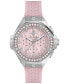 Unisex Chronograph Pink Silicone Strap Watch 42mm
