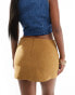 Фото #2 товара Bershka faux suede mini skirt in tan