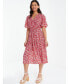 Фото #3 товара Women's Ditsy Print Tiered Midi Dress