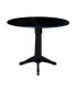 International Concept 42" Round Dual Drop Leaf Pedestal Table