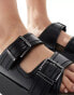 Фото #3 товара Stradivarius two strap buckle sandal in black