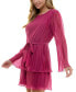 Juniors' Pleated Bell-Sleeve Dress