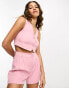 Фото #1 товара Urban Threads cropped waistcoat co-ord in light pink