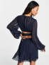 Фото #2 товара ASOS DESIGN pleated mini dress with ruched waist detail in navy