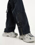 Superdry vintage elastic cargo trousers in navy W32 - фото #4