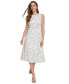 Фото #1 товара Women's Dot-Print Sleeveless Midi Dress