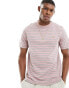 Farah oakland stripe t-shirt in pink