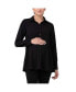 ფოტო #1 პროდუქტის Maternity Ripe Tina Button Up Peplum Women Shirt Black