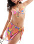 ASOS DESIGN mix and match underwired bikini top with tie detail in abstract floral abstraktes Blumenmuster, EU 65 C - фото #2