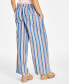 Women's Striped Elastic-Waist Wide-Leg Pants