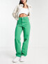 Monki Taiki straight leg jeans in bright green