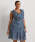 Plus Size Ruffled Floral Fit & Flare Dress