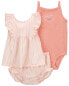 Baby 3-Piece Striped Little Short Set 9M