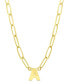 Фото #1 товара ADORNIA tarnish Resistant 14K Gold-Plated Mini Initial Paperclip Chain Necklace