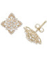ფოტო #1 პროდუქტის Diamond Round & Baguette Stud Earrings (1/2 ct. t.w.) in 14k Gold, Created for Macy's