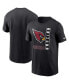 Фото #1 товара Men's Black Arizona Cardinals Lockup Essential T-shirt