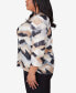 Plus Size Classic Abstract Chevron Top Бежевый, 1X - фото #5