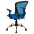 Фото #2 товара Mid-Back Blue Mesh Swivel Task Chair With Chrome Base And Arms