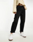 ASOS DESIGN Petite high rise relaxed mom jeans in black