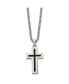 Фото #1 товара Chisel black Enamel Cross Pendant Box Chain Necklace